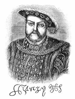 Historical Signatures Gallery: Henry VIII Engraving
