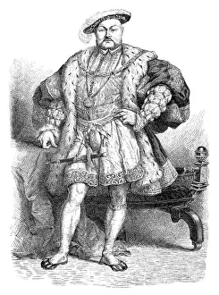 Prints of Henry VIII ( 28 June 1491 - 28 January 1547 ) was King of England from 1509 until his death. Graveur : Hildibrand Drawing : E Henry VIII (1491-1547) Prints: Henry VIII King of England portrait illustration 1882