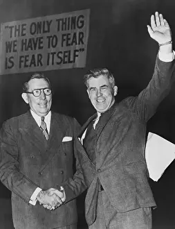 Etiquette Prints: Henry Wallace and Claude Pepper Shaking Hands