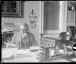 Henry Wallace Making a Radio Broadcast
