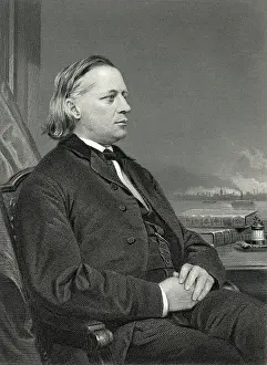 Clergy Prints: Henry Ward Beecher Seated/Engraving