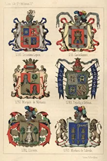 Coats of Arms and Heraldic Badges. Gallery: Heraldry, Coats of Arms of Spain, 19th Century