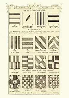 Coats of Arms Engravings 19th Century Gallery: Heraldry, Examples of Coat of Arms, Shield patterns