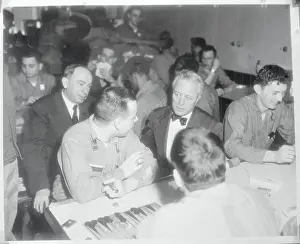 Herbert Bonner and W. Sterling Cole Chatting with a Crewman