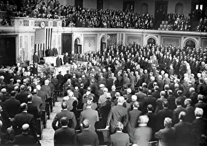 Podium Prints: Herbert Hoover Addressing House Joint Session