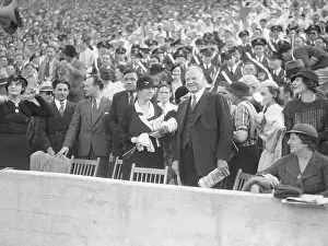 Herbert Hoover and Babe Ruth Watching Football Game