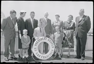 Herbert Hoover and Family Members Posing on Vessel