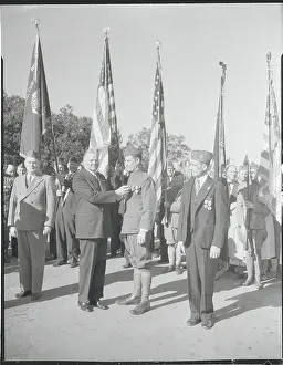 Herbert Hoover and Honorees at War Veteran Ceremony