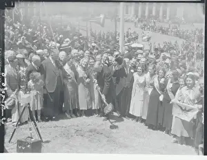 Herbert Hoover Participating in Ceremonies