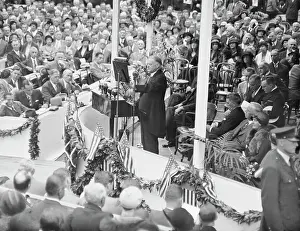 Rhetoric Prints: Herbert Hoover Speaking at Ceremonies