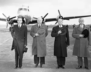 Brussels Prints: Herbert Hoover and Others Standing at Attention