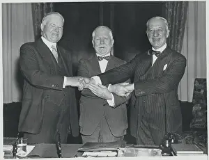 Herbert Hoover, Thomas A. Buckner and Alfred E. Smith
