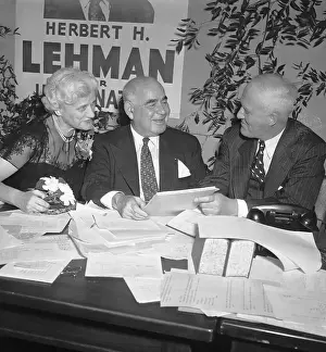 Lehman Prints: Herbert Lehman and Wife with Edward Maguire