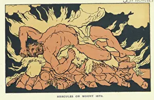 Ancient Greek Prints: Hercules on Mount Oeta