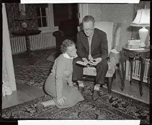 Fatherhood Prints: Herman L. Berg Reading to His Daughter Patty Berg