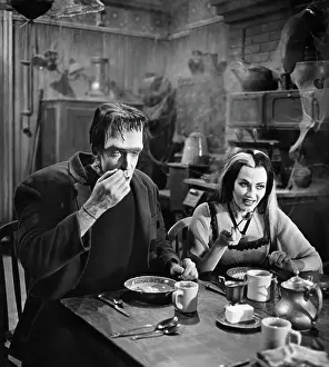 Breakfast Prints: Herman and Lily Munster at Breakfast
