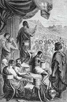 Ancient Greek Prints: Herodotus Reading His History to the Assembled Greeks Illustration