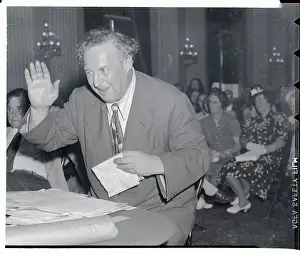 Heywood Broun Preparing to Read a Statement