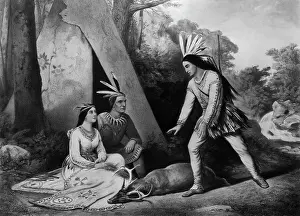 Suitor Prints: Hiawatha's Wooing by Currier and Ives