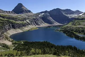 Us Glacier National Park Prints: Hidden Lake with Reynolds Mountains, Glacier National Park, Montana, United States