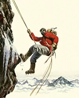 High Altitude Rock Climber
