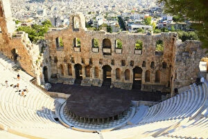 High angle view of an amphitheater, Theater Of Herodes Atticus, Athens, Greece