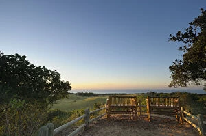 Railing Collection: High angle view of benches over looking iSimangaliso Wetland Park and Indian ocean