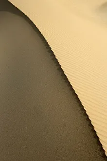 Sand Dune Gallery: High Angle View of the Edge of Sand Dune with Ripples