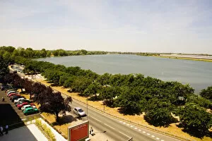 High angle view of a lake in a city, Bordeaux Lake, Bordeaux, Aquitaine, France