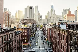Traffic Gallery: High angle view of Lower East Side Manhattan Downtown, New York City, USA