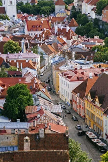 High angle view of Tallinn old town, Estonia, EU