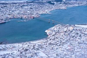 High angle view of Tromso city
