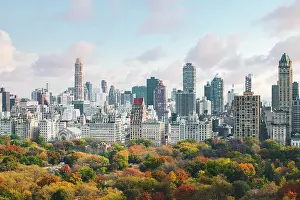 High angle view of Upper West Side Manhattan skyline and Central Park, New York City