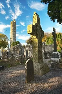 High Cross and Round tower at Monasterboice, County Loath, Rep. of Ireland