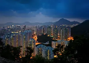 High density of residential area in hongkong