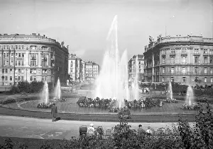 Cities Prints: High jet fountain at Schwarzenbergplatz in Vienna