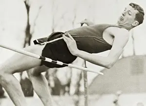 Ambition Prints: High Jumper Dick Fosbury Making Unconventional Jump