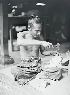 Legs Crossed Prints: High Priest of Sanur Carving Mask