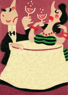 4 21 16 Heimann Prints: High society couple drinking