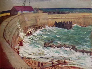 1930s Prints: High Tide, West Bay, c1930. Artist: CRW Nevinson