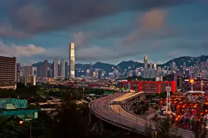 Multiple Lane Highway Prints: Highway towards Hong Kong city