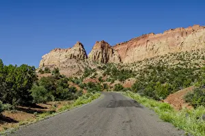 Highway in mountains, Grand Staircase Escalante National Monument, Utah, USA