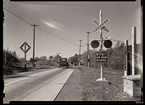 Rural Road Prints: Highway And Railroad Crossing