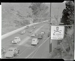 Highway Sign of Scull and Crossbones