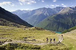 Hiking Trail Prints: Hikers ascending to the Similaun Hut