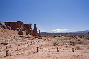 Rock Face Gallery: Hiking trails to the sandstone rocks in the national park, Parque Nacional Talampaya, Argentina