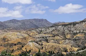 Air Pollution Prints: Hills eroded after deforestation and air pollution for copper mining near Queenstown