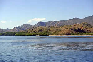 Hills and grassland of Rinca Island, Komodo National Park, UNESCO World Heritage Site, Indonesia