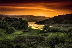 Global Landscape View Prints: the hills pulled a blanket of fog over themselves