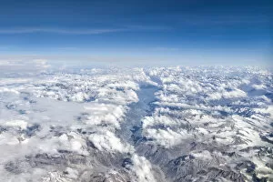Images Dated 24th July 2016: Himalaya mountains under clouds. View from the airplane. India, Ladakh